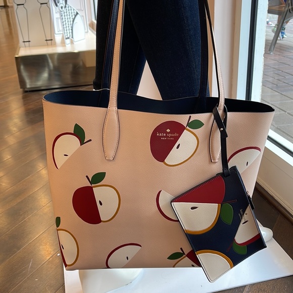 kate spade Bags Kate Spade Honeycrisp Large Apple Tote Pink Multi